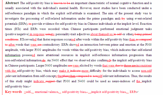 SCI论文英语润色Experimental Brain Research（ IF 		2.221）发表案例