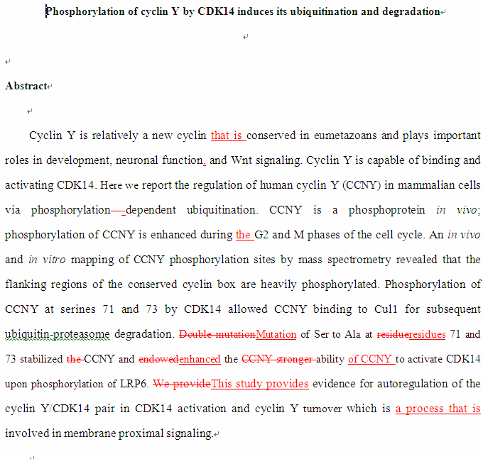 SCI论文英语润色FEBS letters（ IF 		3.582）发表案例