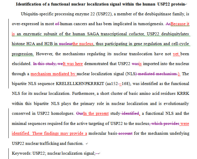 SCI论文英语润色Biochemical and Biophysical Research Communications（ IF 	2.281）发表案例