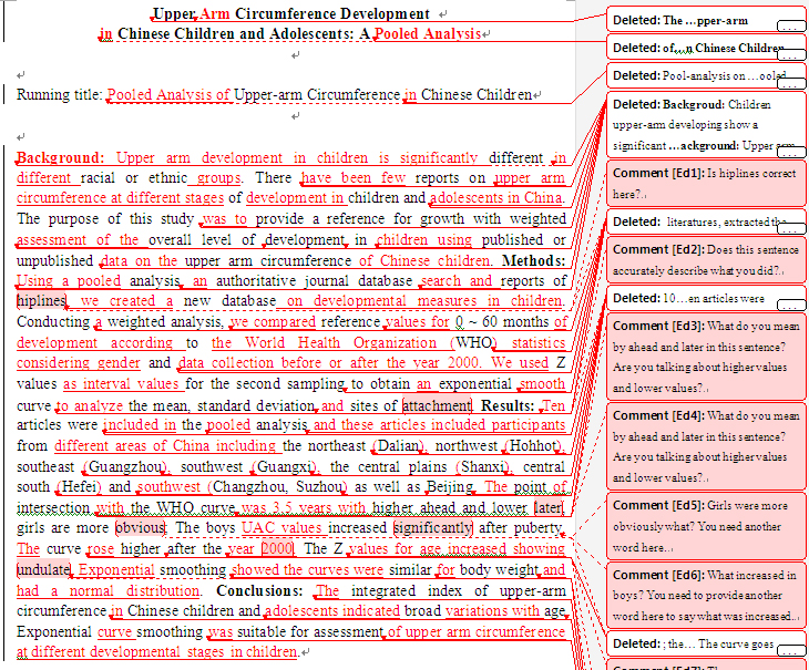 SCI论文英语润色范例，Journal of Physiological Anthropology 发表案例